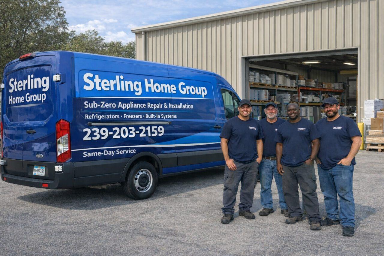 Sterling Home Group van and Sub-Zero technician team in Miami