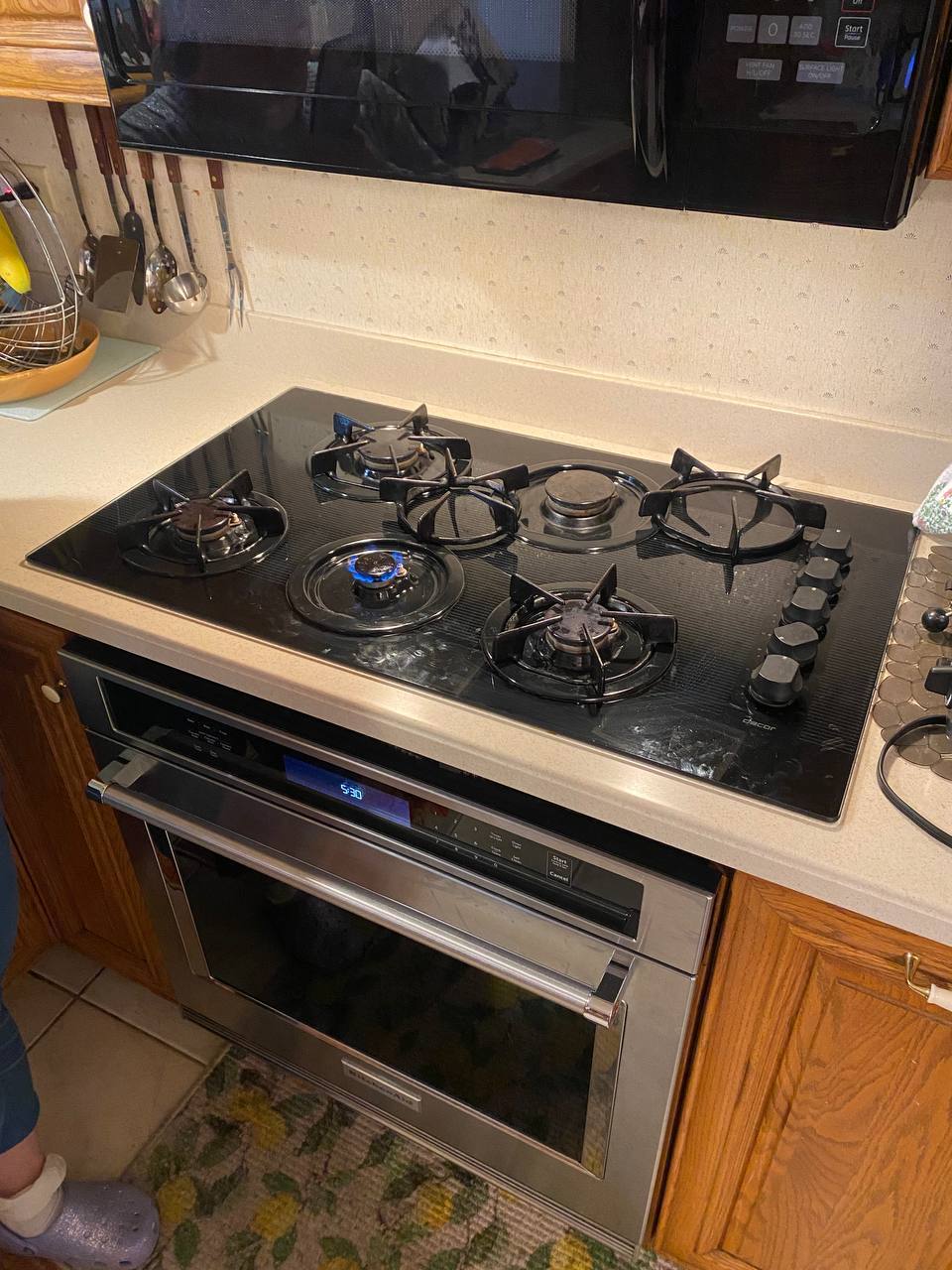 Sub-Zero repair near me in Miami — Dacor 5-burner gas cooktop in a real Miami home kitchen &mdash; the kind of premium appliance we work alongside on every Sub-Zero call